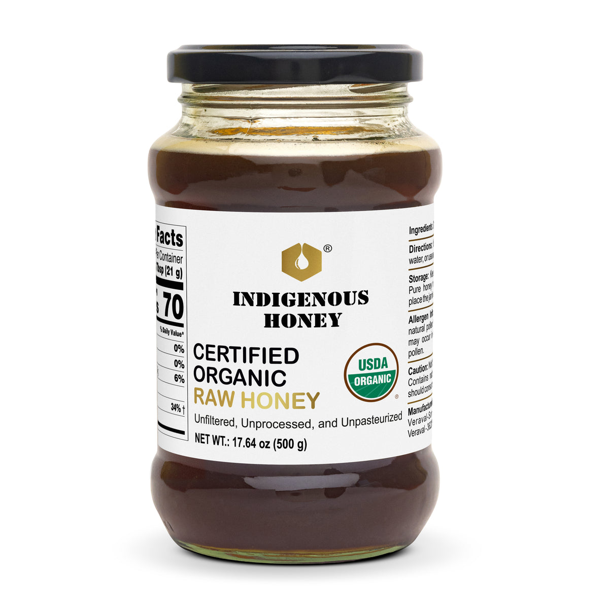USDA Certified Organic Raw Honey Unfiltered Pure Natural