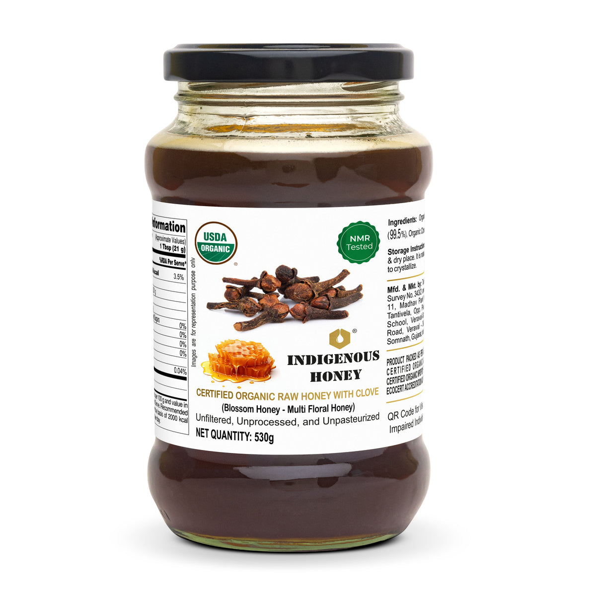 Certified Organic Raw Natural Honey With Organic Clove