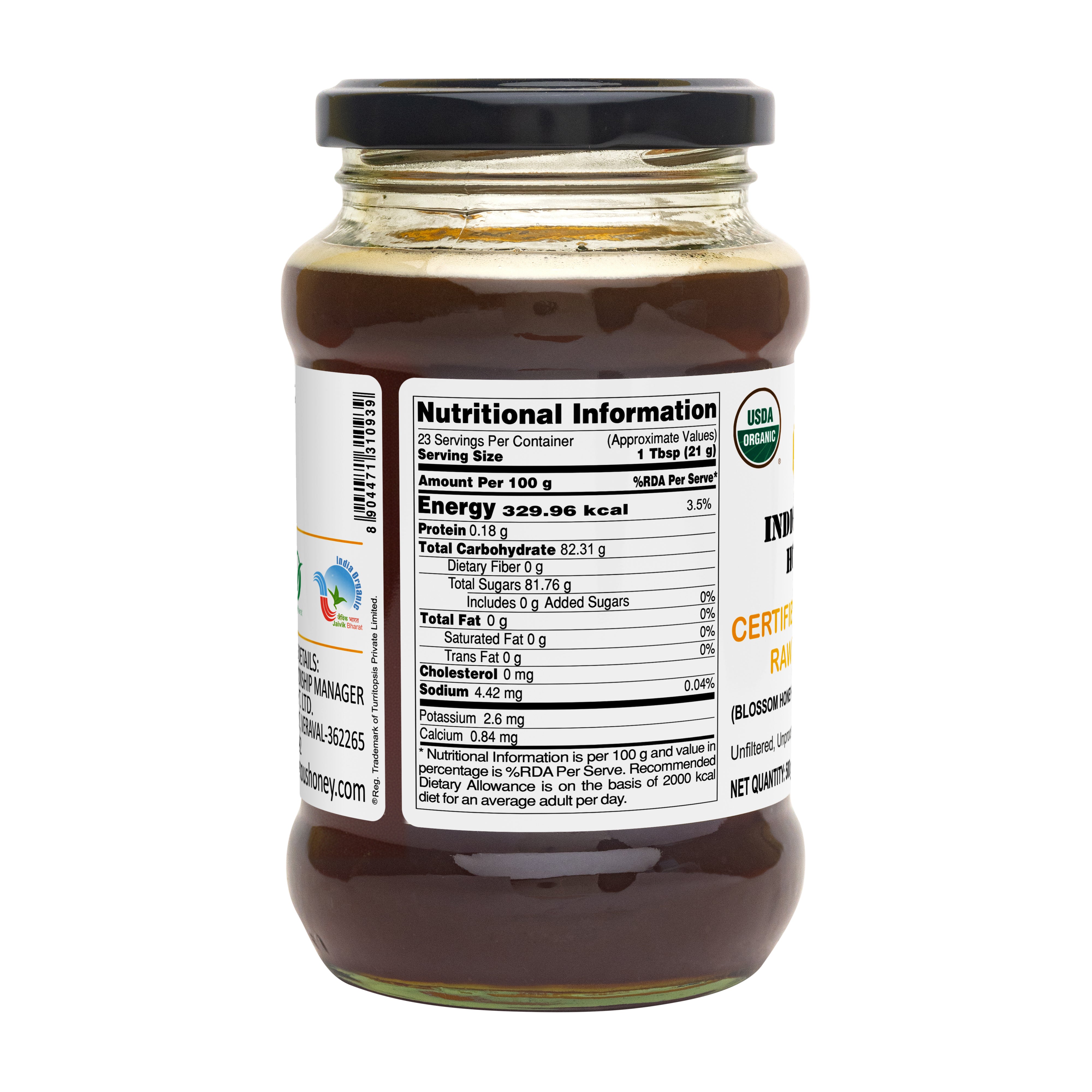 USDA Certified Organic Raw Honey Unfiltered Pure Natural Wild Local