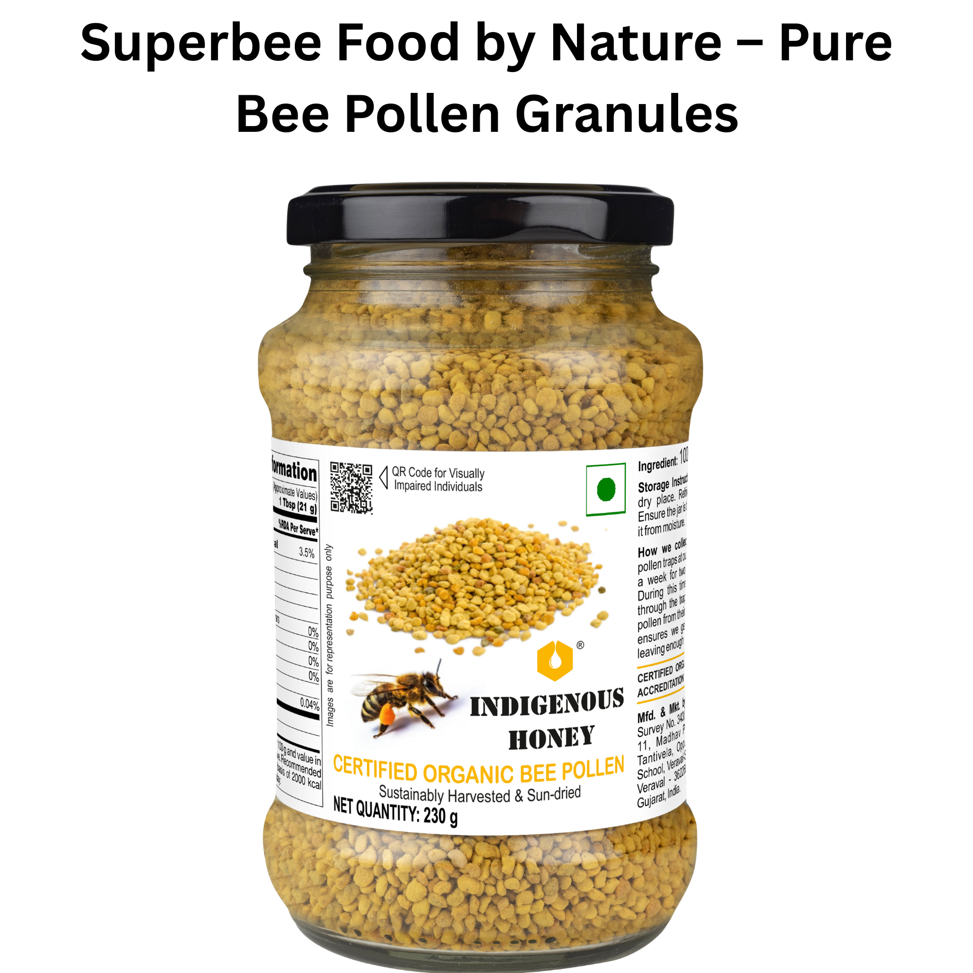 organic bee pollen granules