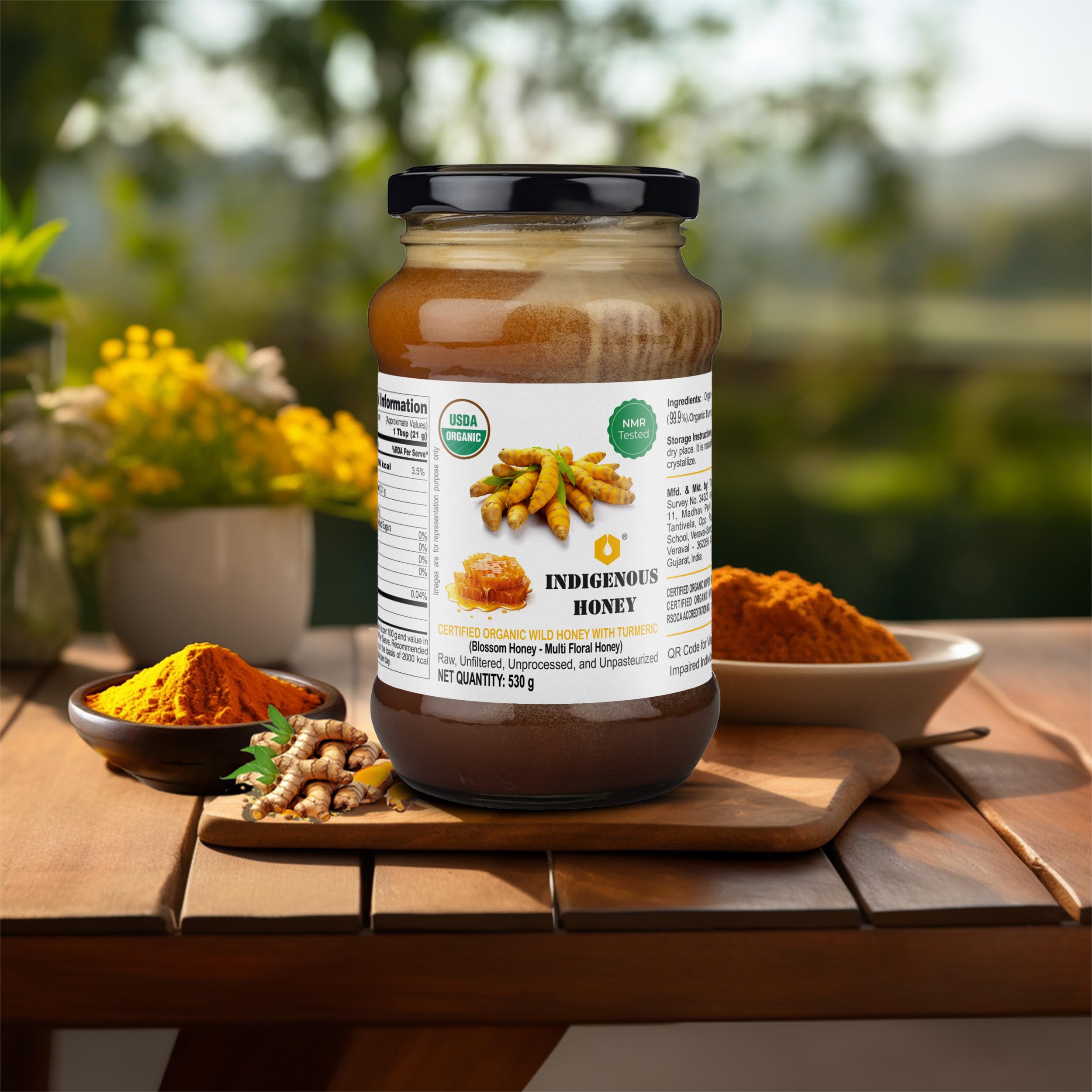 Organic Turmeric infused Pure Honey