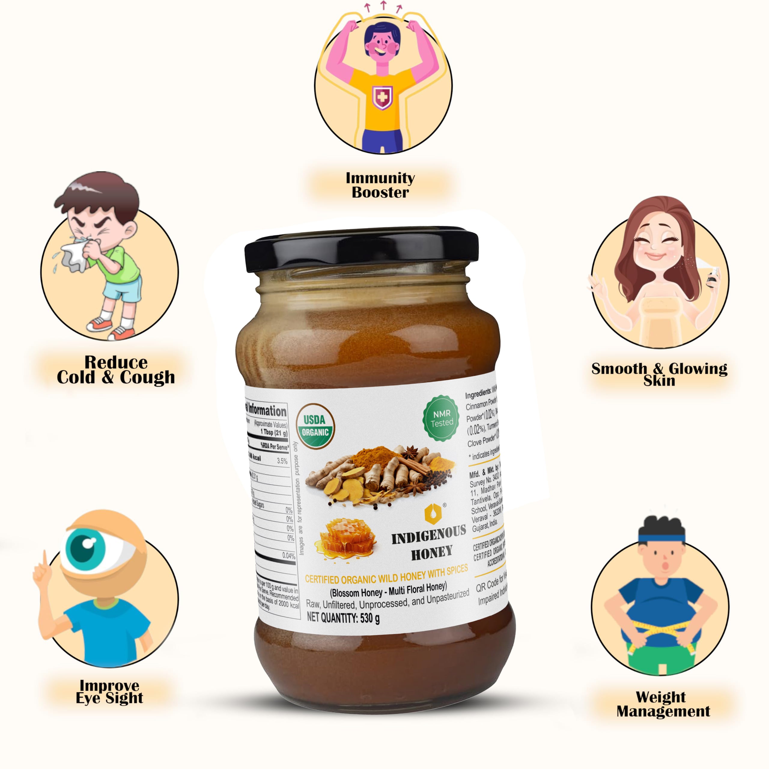 Raw Organic Honey with immunity booster