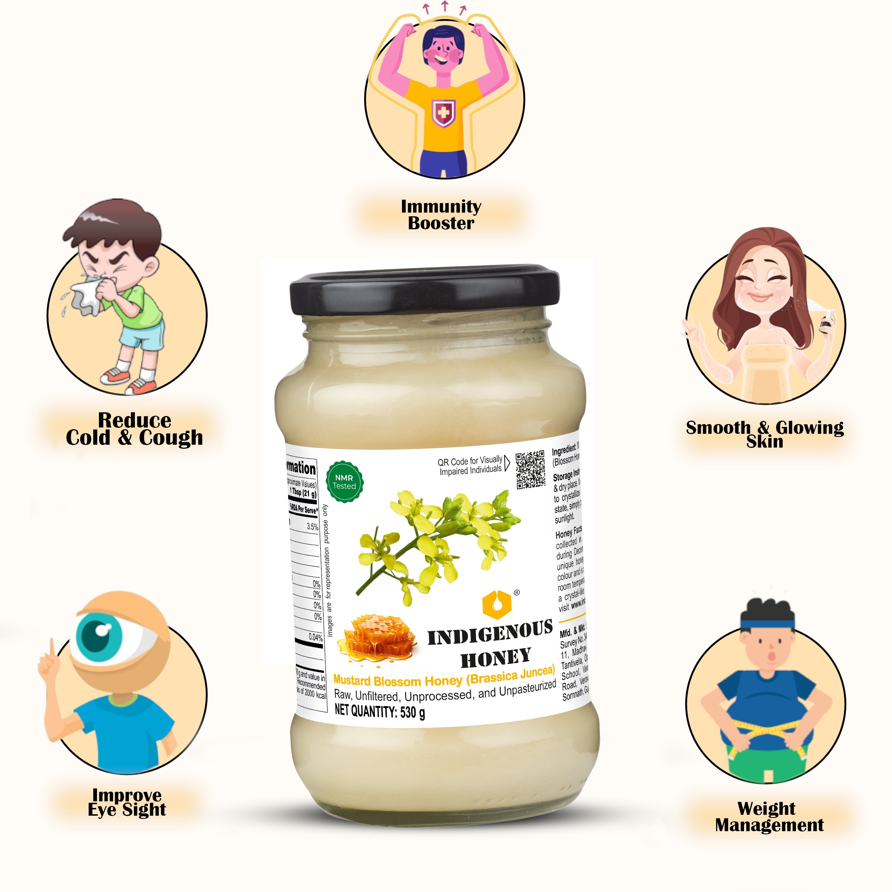 Raw Crystallized Mustard Blossom Honey