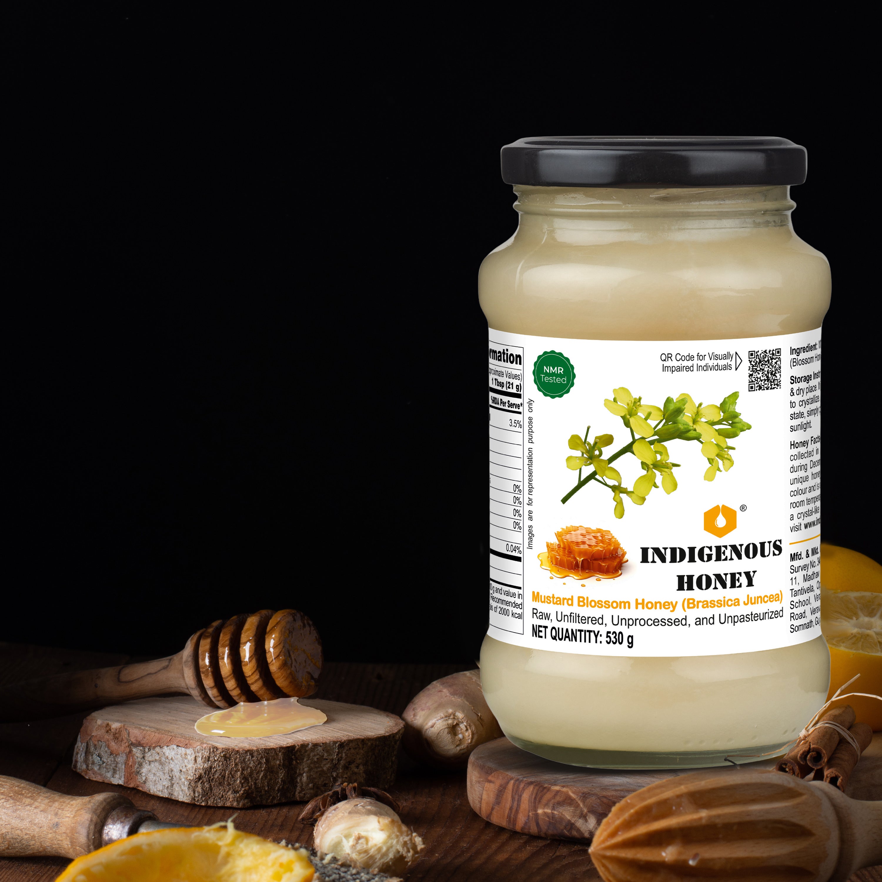 Raw Crystallized Mustard Honey