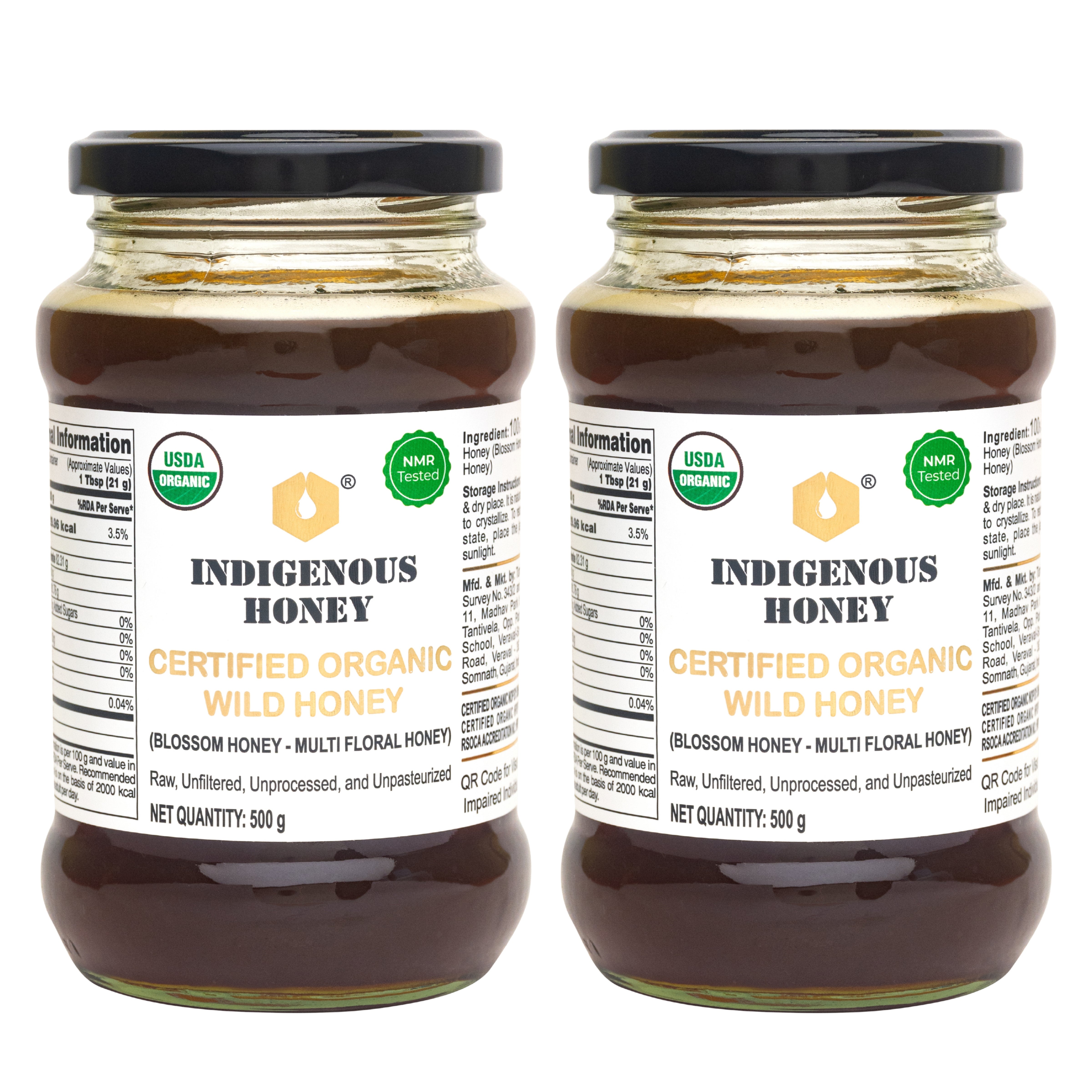 raw organic wildflower honey 500g