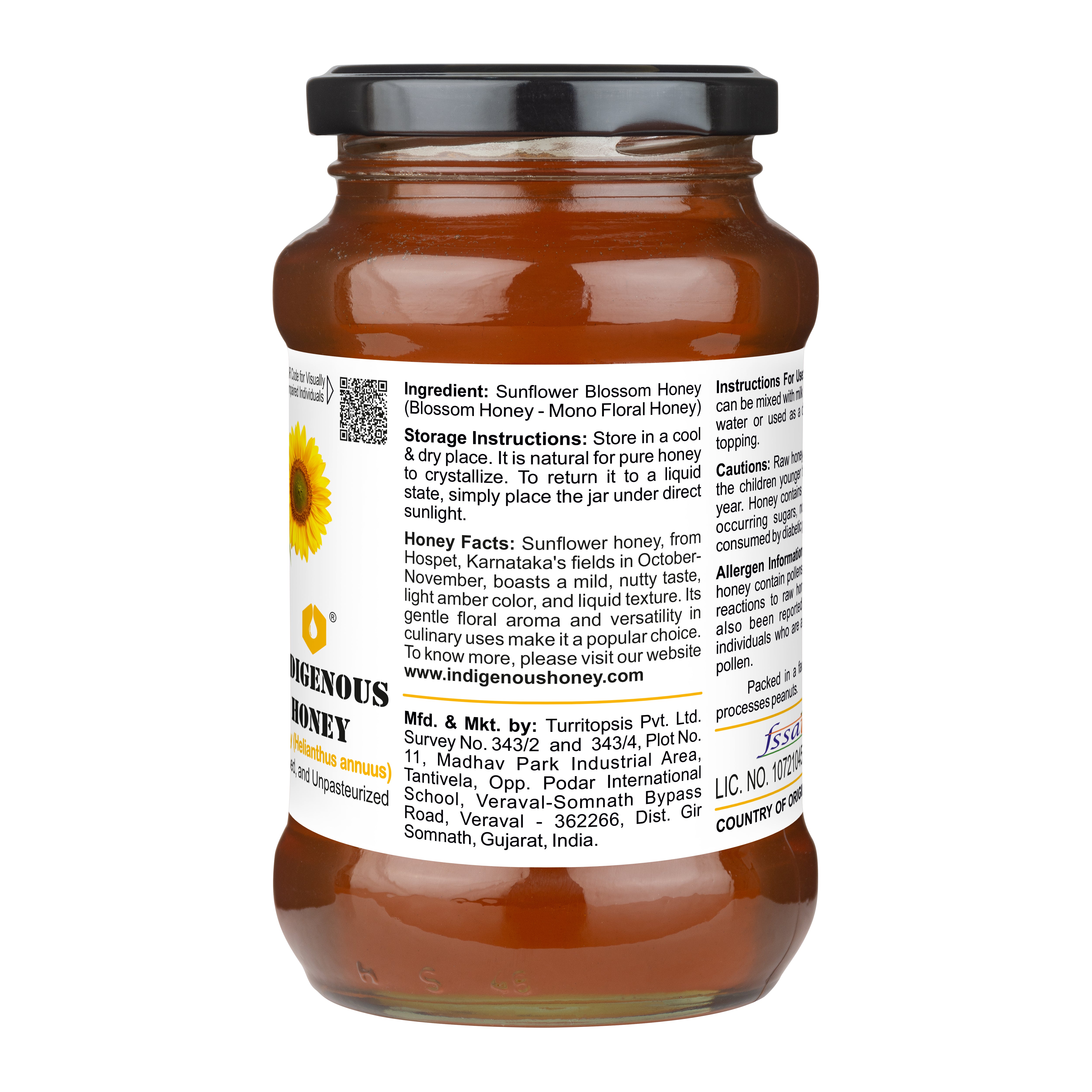 Raw Sunflower Blossom Honey