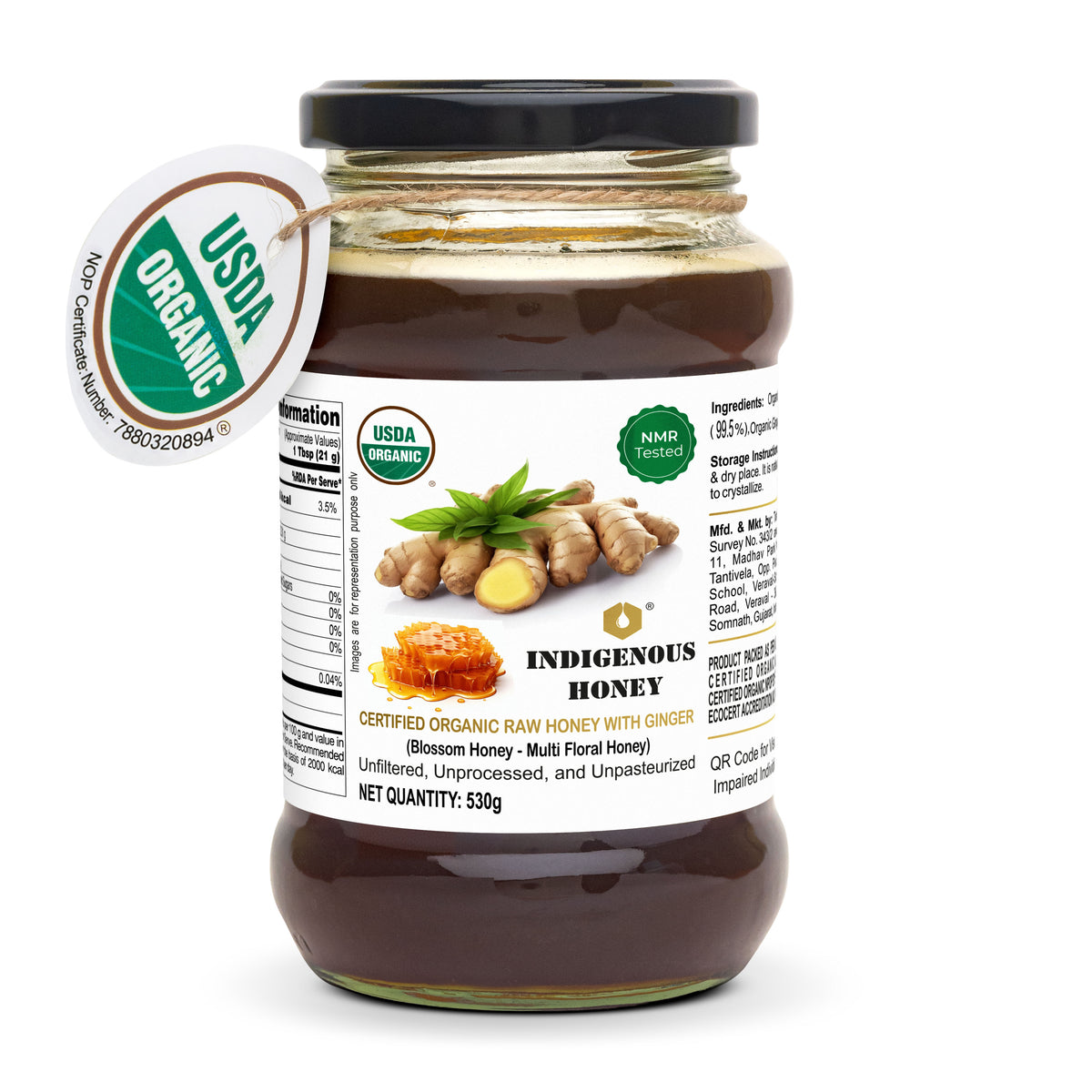USDA Certified Raw Organic Honey With Organic Ginger Powder