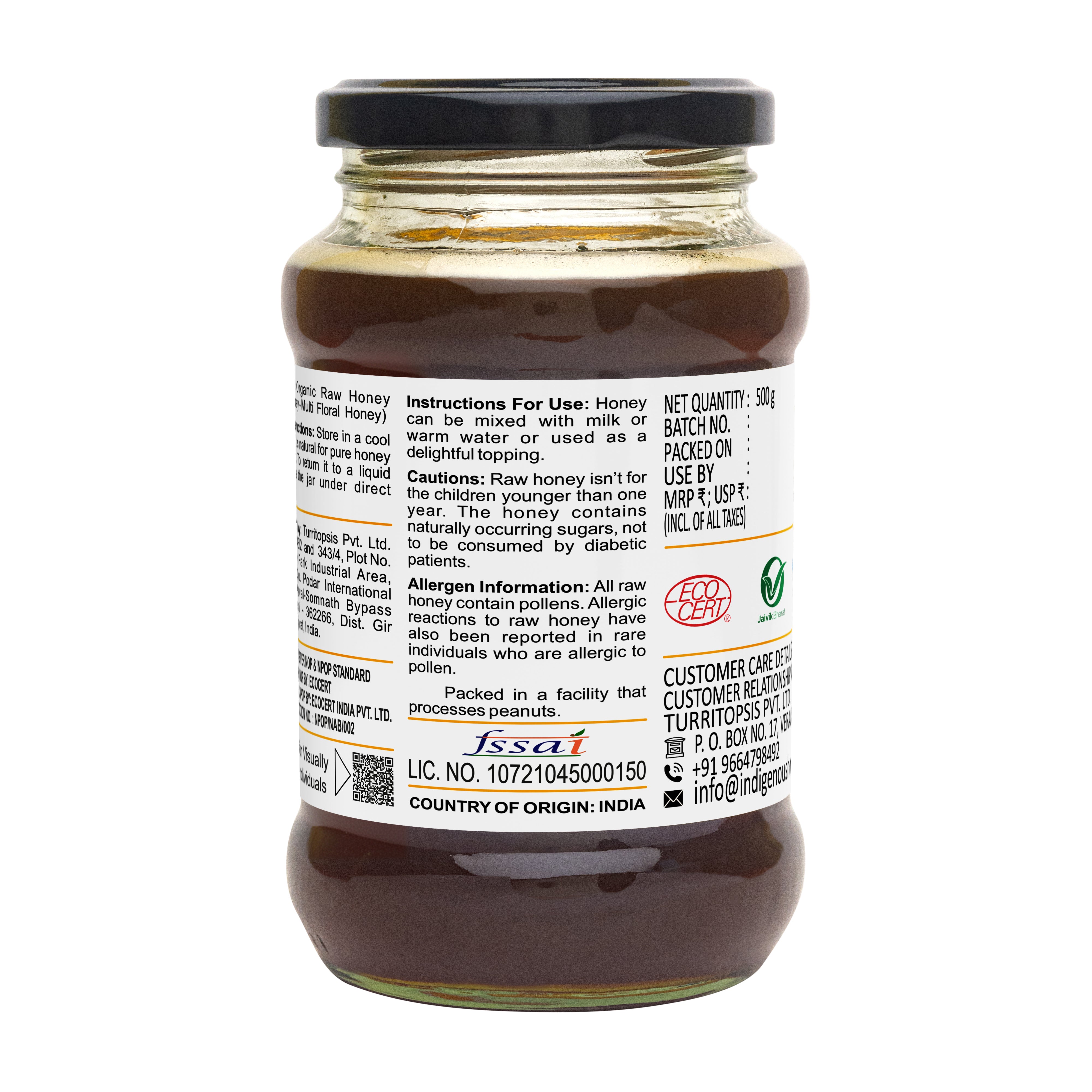 USDA Certified Organic Raw Honey Unfiltered Pure Natural Wild Local