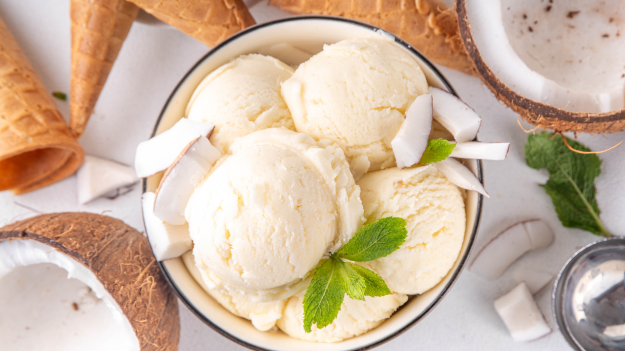 homemade ice cream with local pure honey