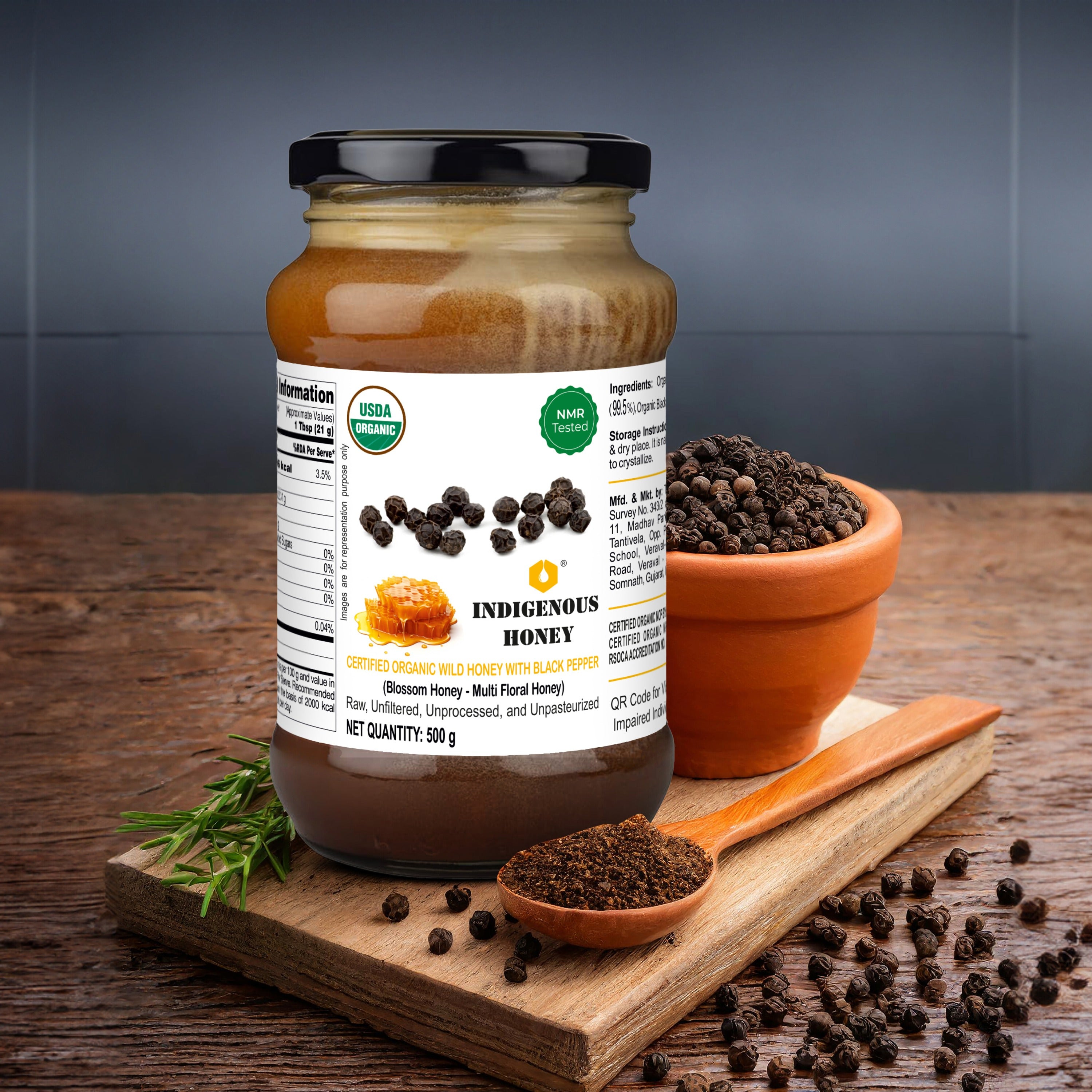 Natural Honey Infused with BlackPepper