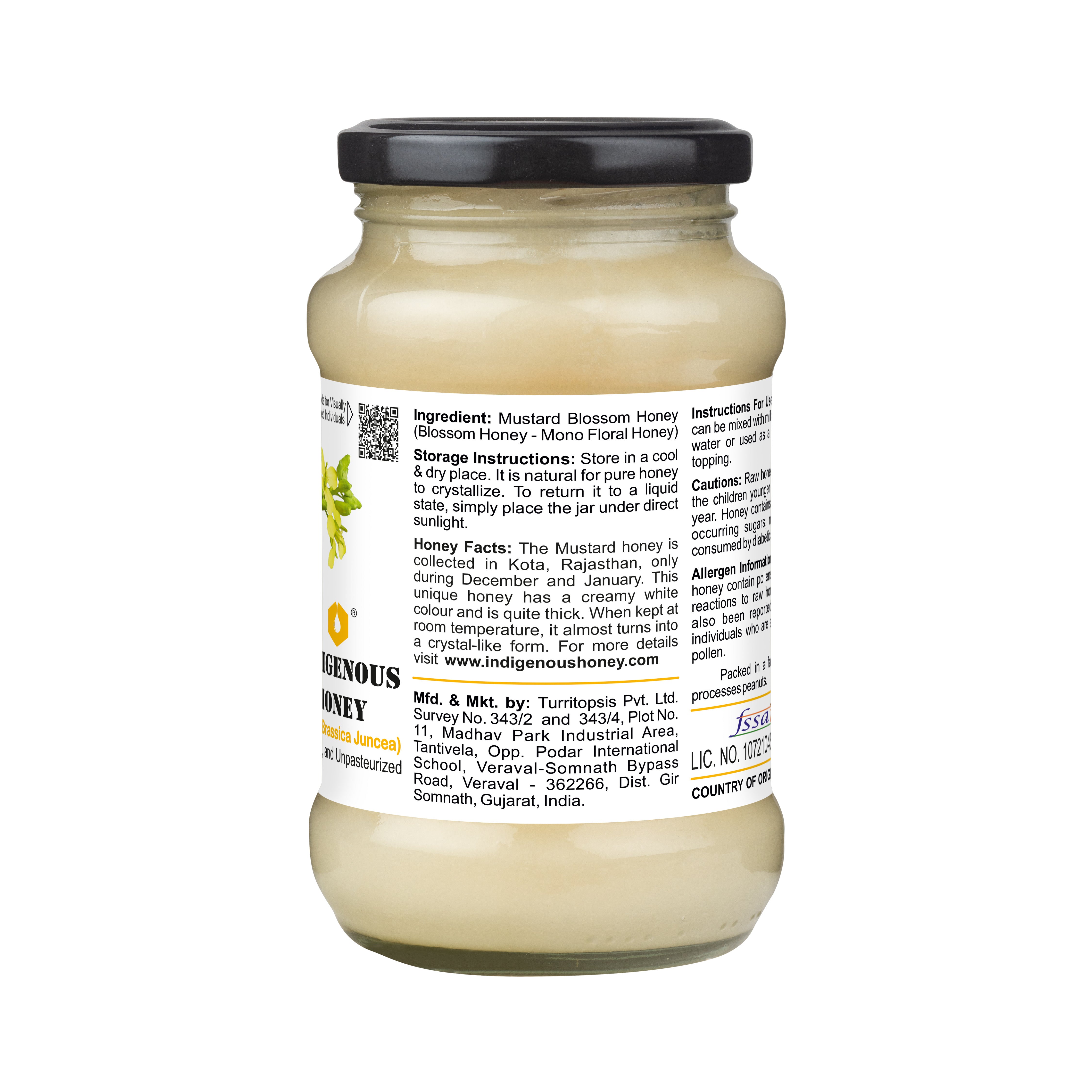 Pure Natural Raw Mustard Cream Honey