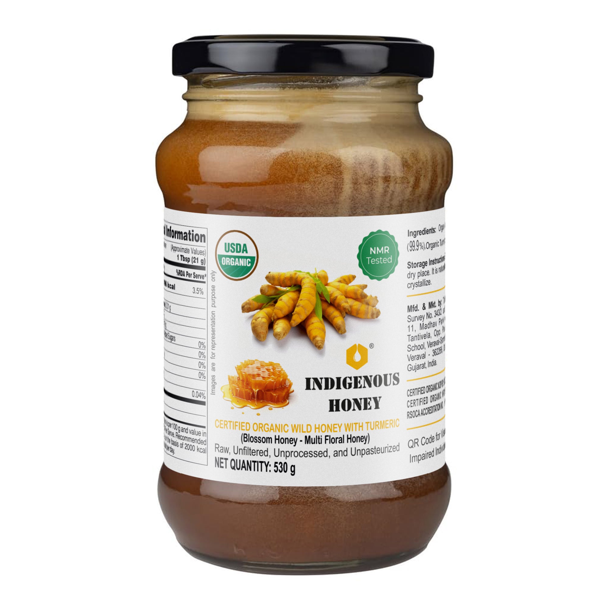 USDA Certified Wild Honey with Turmeric
