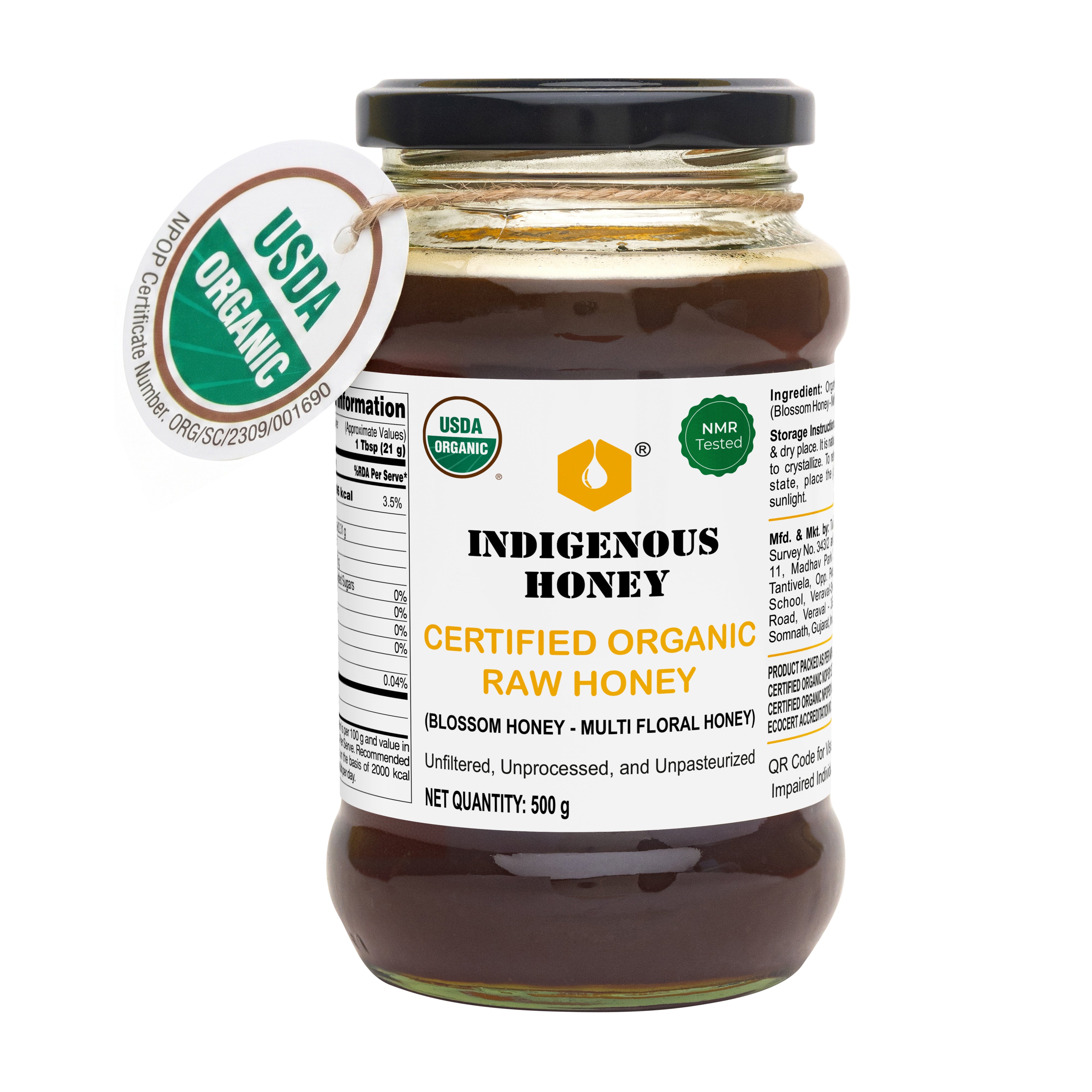 USDA Certified Organic Raw Honey Unfiltered Pure Natural Wild Local